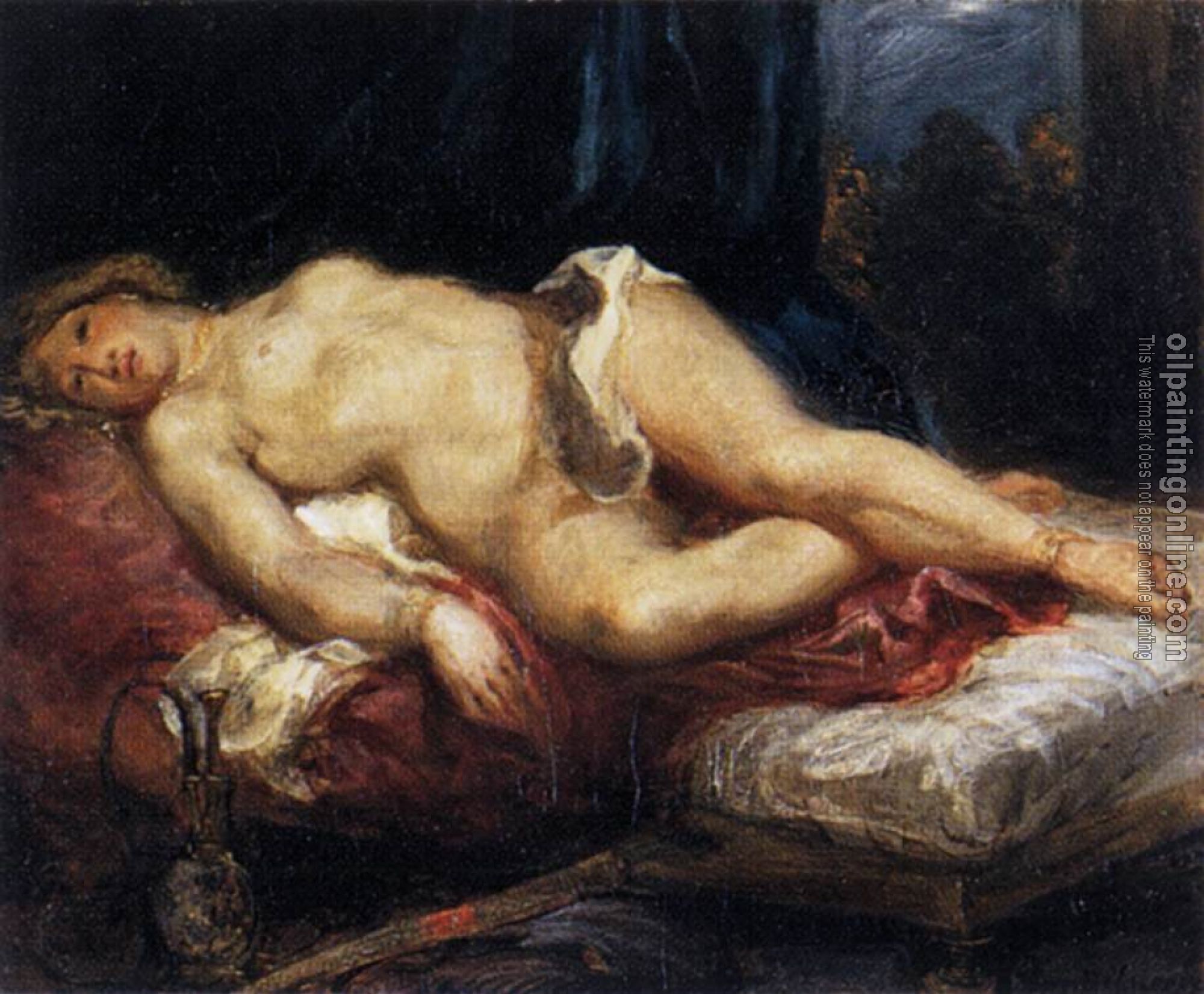Delacroix, Eugene - Odalisque Reclining on a Divan